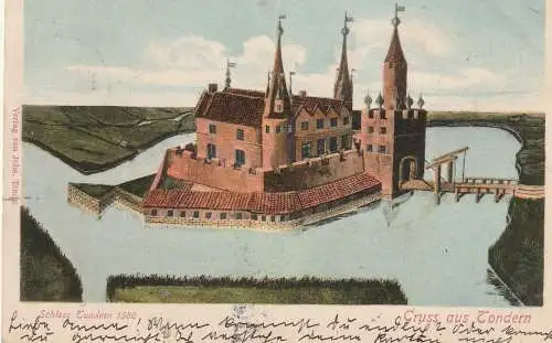 [Ansichtskarte] DK 6270 TONDER / TONDERN, Schloß Tundern, Historische Ansicht von 1580. 