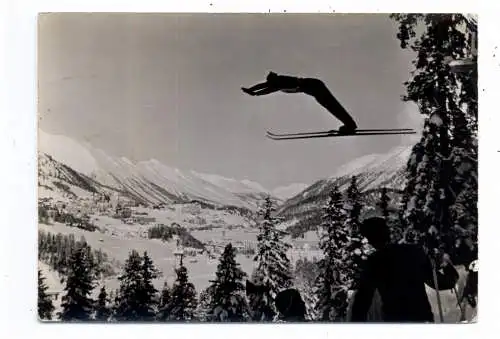 [Ansichtskarte] CH 7500 ST. MORITZ GR, Skispringen / Ski Jumping, 1954. 