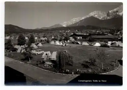 [Ansichtskarte] A 6410 TELFS, Campingplatz, FORD TAUNUS, VW - Käfer. 