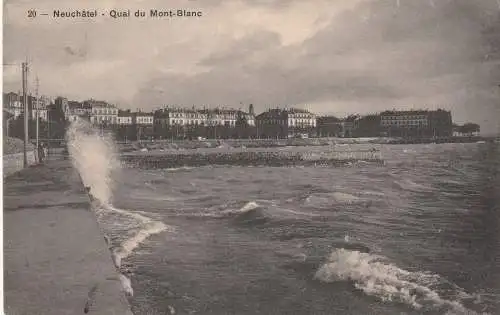 [Ansichtskarte] CH 2000 NEUENBURG NE, Quai du Mont - Blanc, 1913. 