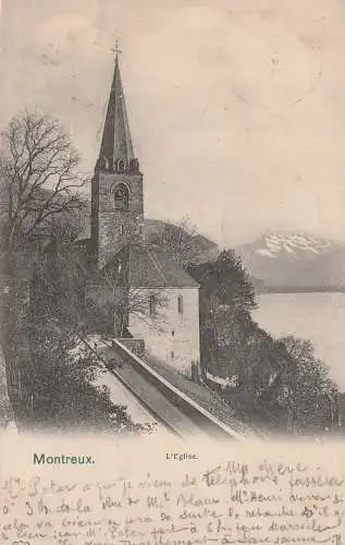 [Ansichtskarte] CH 1820 MONTREUX VD, L'Eglise, 1906. 