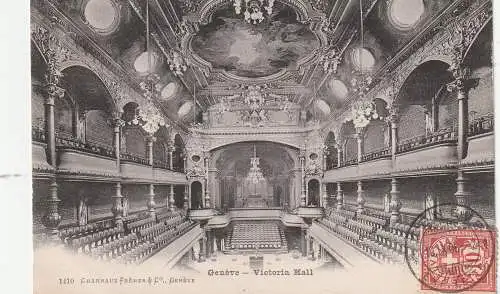 [Ansichtskarte] CH 1200 GENF / GENEVE, Victoria Hall, 1906, Charnaux Freres. 