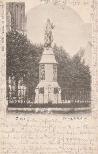 [Ansichtskarte] 4190 KLEVE, Lohengrindenkmal, 1901, Verlag Labs, kl. Oberflächenmängel. 