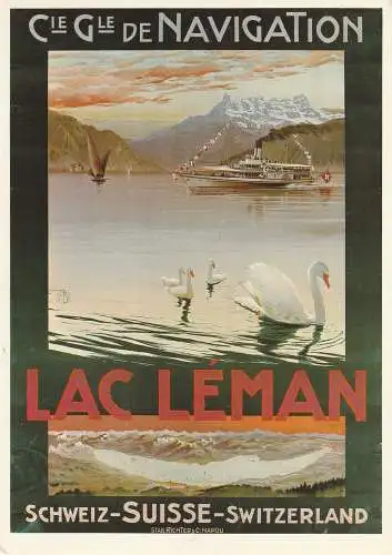 [Ansichtskarte] BINNENSCHIFFE - GENFER SEE / LAC LEMAN - Affiche. 