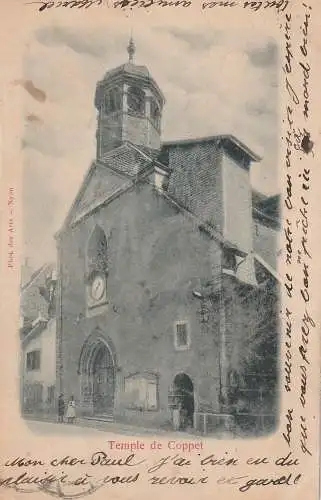 [Ansichtskarte] CH 1296 COPPET VD, Protestantische Kirche, 1900. 