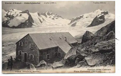 [Ansichtskarte] CH 2984 FIESCH VS, Pavillon - Hotel Cathrein, Place Concordia am Aletschgletscher. 