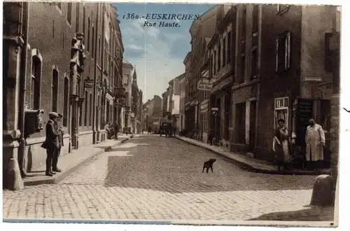 [Ansichtskarte] 5350 EUSKIRCHEN, Hochstrasse, Metzgerei, Friseur, Aachener Tuch - Haus, 1929. 