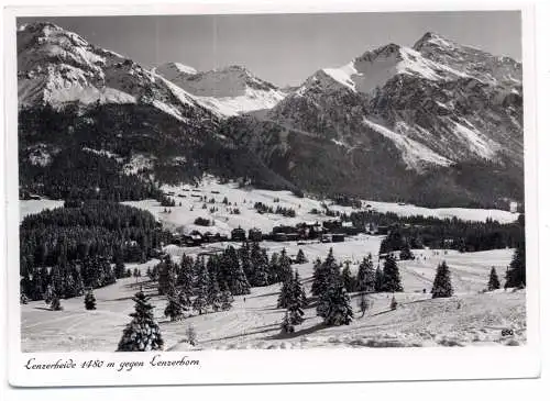 [Ansichtskarte] CH 7078 LENZERHEIDE GR, Blick über den Ort gegen Lenzerhorn, Verlag Heinze. 