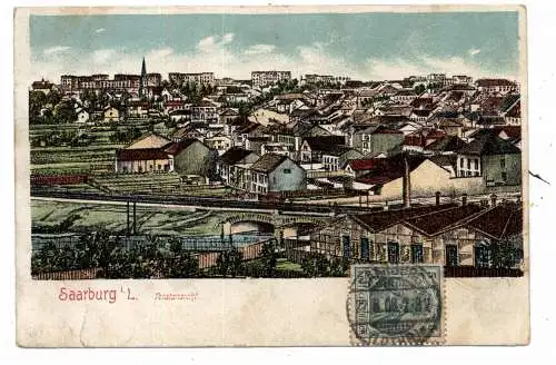 [Ansichtskarte] F 57400 SAARBURG / SARREBOURG, Gesamtansicht 1908, kl. Randmängel. 