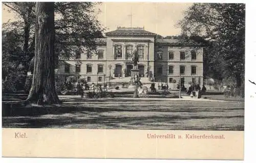 [Ansichtskarte] 2300 KIEL, Universität und Kaiserdenkmal, ca. 1905. 