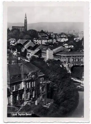 [Ansichtskarte] CZ 41501 TEPLICE - SANOV, Blick über den Ort, 1947. 