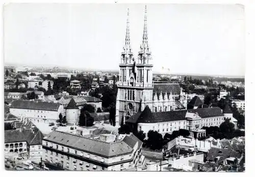 [Ansichtskarte] HR 10000 ZAGREB, Kathedrale Maria Himmelfahrt und Umgebung, 1963. 