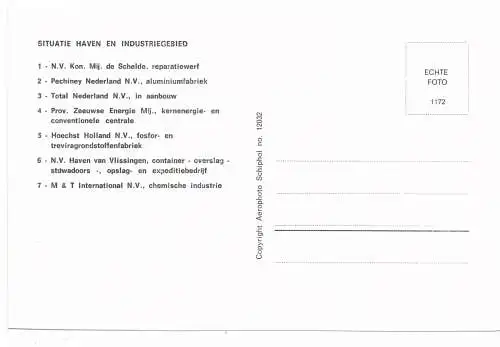 [Ansichtskarte] ZEELAND - VLISSINGEN -RITTHEM, Industriegebied Sloehaven / Van Cittershaven, Westerschelde, Luchtopname. 