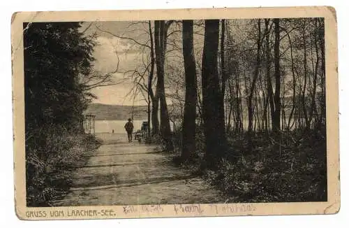 [Ansichtskarte] 5476 NIEDERZISSEN - GLEES, Waldweg am Laacher See, 1915, Feldpost Mayen. 