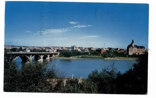 [Ansichtskarte] CANADA - SASKATCHEWAN - SASKATOON, View with bridge, 1961. 