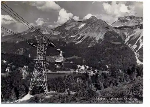 [Ansichtskarte] CH 7050 AROSA GR; Luftseilbahn mit Obersee, 1958. 