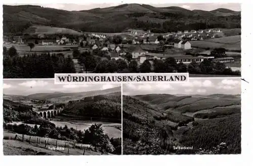 [Ansichtskarte] 5942 KIRCHHUNDEM - WÜRDINGHAUSEN, Gesamtansicht, Talbrücke, Selbeketal, 1959. 