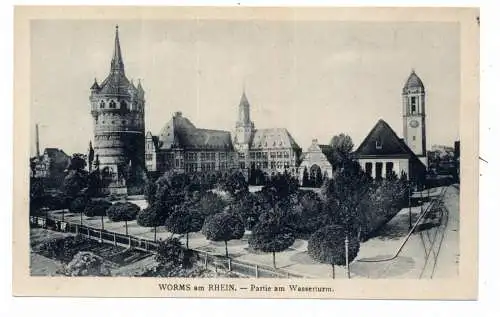 [Ansichtskarte] 6520 WORMS, Partie am Wasserturm, 1928. 