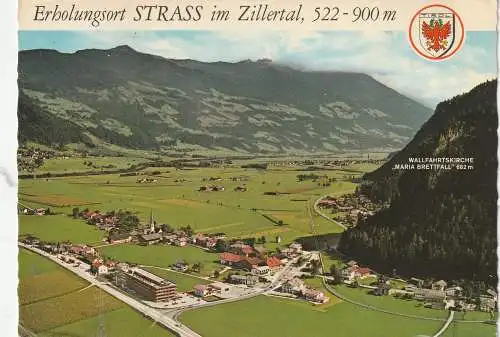 [Ansichtskarte] A 6261 STRASS im Zillertal, Luftaufnahme. 