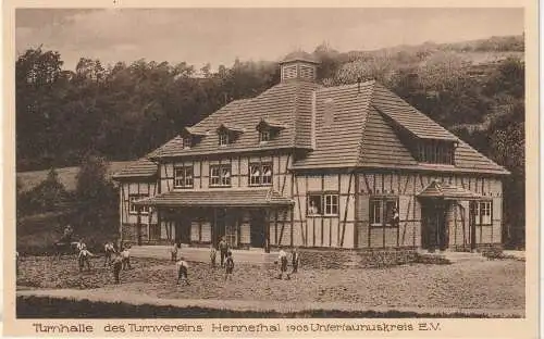 [Ansichtskarte] 6209 HOHENSTEIN - HENNETHAL, Einweihung der Turnhalle. 