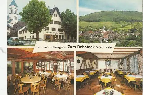 [Ansichtskarte] 7637 ETTENHEIM - MÜNCHWEIER, Gasthaus & Metzgerei "REBSTOCK". 