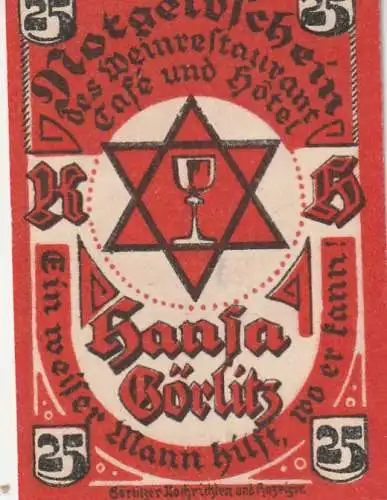 GÖRLITZ, NOTGELD 25 Pf. 1921