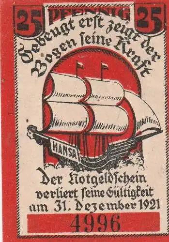 GÖRLITZ, NOTGELD 25 Pf. 1921