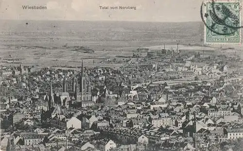 [Ansichtskarte] 6200 WIESBADEN, Total vom Neroberg, 1910, Verlag Boogaart. 