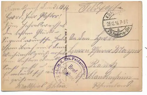 [Ansichtskarte] LIETUVA / LITAUEN - KOWNO / KAUNAS - Strassenansicht an der Karmeliter Kirche, 1916, Deutsche Feldpost. 