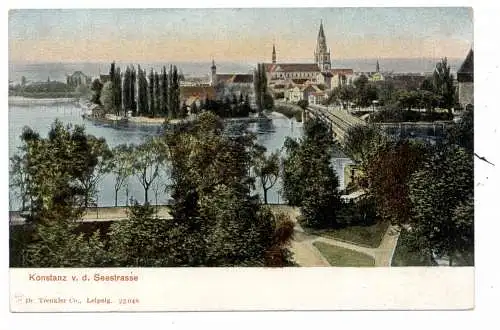 [Ansichtskarte] 7750 KONSTANZ, Blick von der Seestrasse, ca. 1905, Verlag Trenkler. 