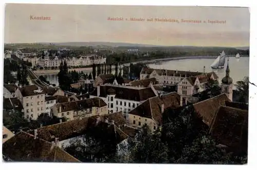 [Ansichtskarte] 7750 KONSTANZ, Aussicht vom Münster, 1907. 