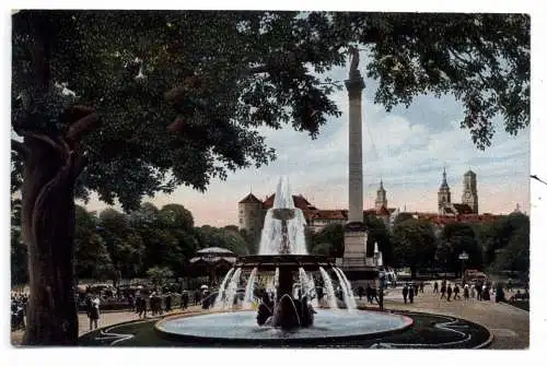 [Ansichtskarte] 7000 STUTTGART, Schlossplatz ,it altem Schloß und Jubiläumssäule, Verlag Hochstetter & Vischer. 