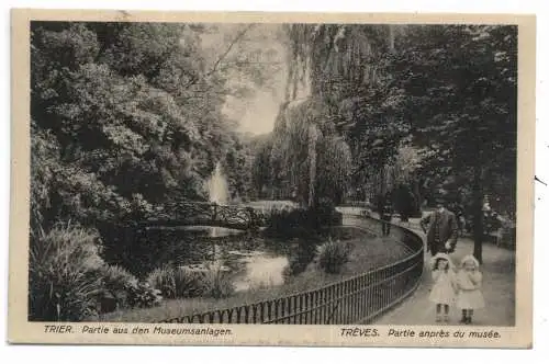 [Ansichtskarte] 5500 TRIER, Partie aus den Museumsanlagen, 1921. 