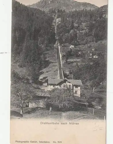 [Ansichtskarte] CH 3825 MÜRREN BE, Drahtseilbahn, Verlag Gabler, ca. 1905. 