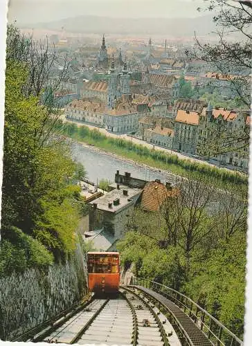 [Ansichtskarte] EISENBAHN / RAILWAY, Schloßbergbahn Graz. 