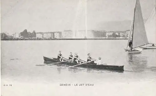 [Ansichtskarte] WASSERSPORT - RUDERN, Genfer See, ca. 1905. 