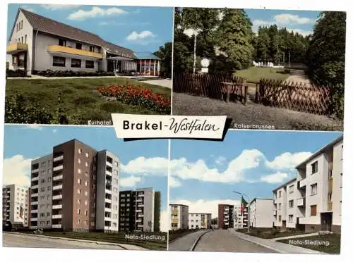 [Ansichtskarte] 3492 BRAKEL, NATO - Siedlung, Kurhotel, Kaiserbrunnen. 