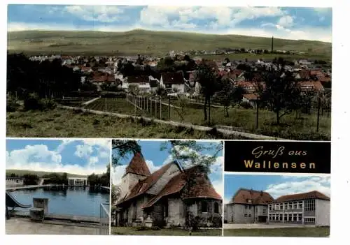 [Ansichtskarte] 3216 SALZHEMMENDORF - WALLENSEN, Freibad, Schule, Kirche, Gesamtansicht. 