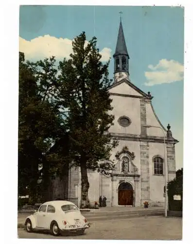 [Ansichtskarte] 7583 OTTERSWEIER, Wallfahrtskirche Maria Linden, VW - Käfer. 