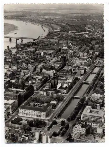 [Ansichtskarte] 4000 DÜSSELDORF, Luftaufnahme Innenstadt, 1953. 