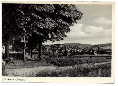 [Ansichtskarte] 4788 WARSTEIN, Blick vom Christus Kreuz am Waldrand , Verlag Wiemer, 50er Jahre. 