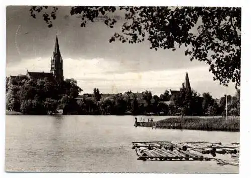 [Ansichtskarte] 0-2090 RÖBEL / Müritz, Blick auf St. Nicolai & St. Marien, 1968. 