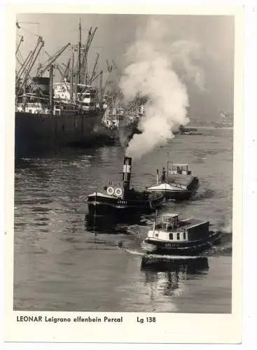 [Ansichtskarte] 2000 HAMBURG, Hafen - Schlepper, LEONAR Photo Werke, Hamburg - Wandsbek, Werbekarte. 