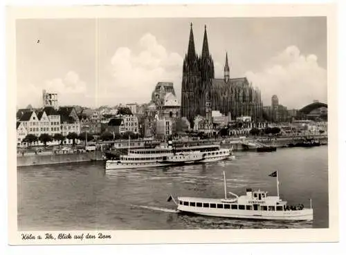 [Ansichtskarte] BINNENSCHIFFE - RHEIN, Köln - Düsseldorfer "ELBERFELD" & "HENRY FORD 5" vor köln. 