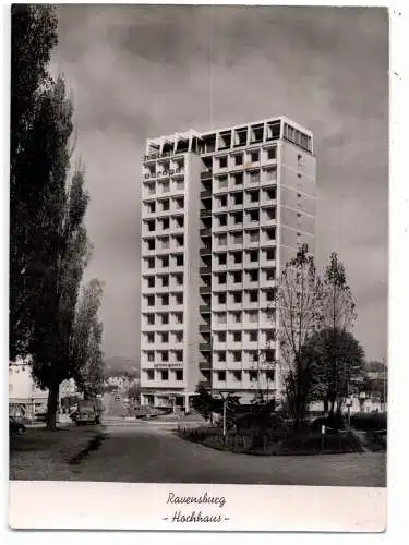 [Ansichtskarte] 7980 RAVENSBURG, Hotel "EUROPA" im Hochhaus, Oldtimer, 1959. 