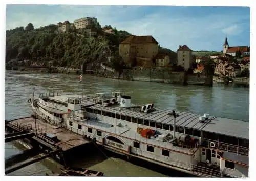 [Ansichtskarte] BINNENSCHIFFE - DONAU, "STADT WIEN" am Anleger Passau. 