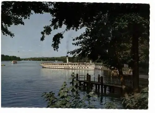 [Ansichtskarte] BINNENSCHIFFE - WANNSEE, Dampfer "DEUTSCHLAND" an der Pfaueninsel. 