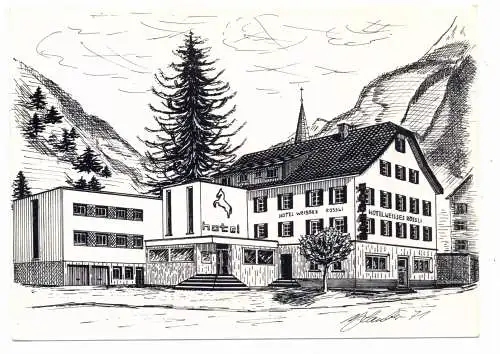 [Ansichtskarte] CH 6487 GÖSCHENEN UR, Hotel Weisses Rössli. 