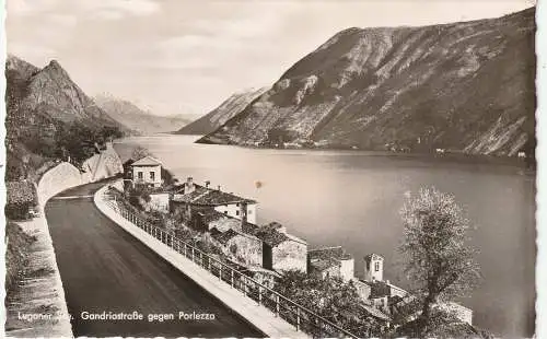 [Ansichtskarte] I 22018 PORLEZZA, Gandriastrasse am Luganer See, 1956. 