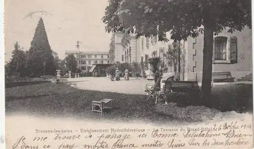 [Ansichtskarte] F 01220 DIVONNE - LES - BAINS, Grand Hotel, Les Terrasse, 1904. 